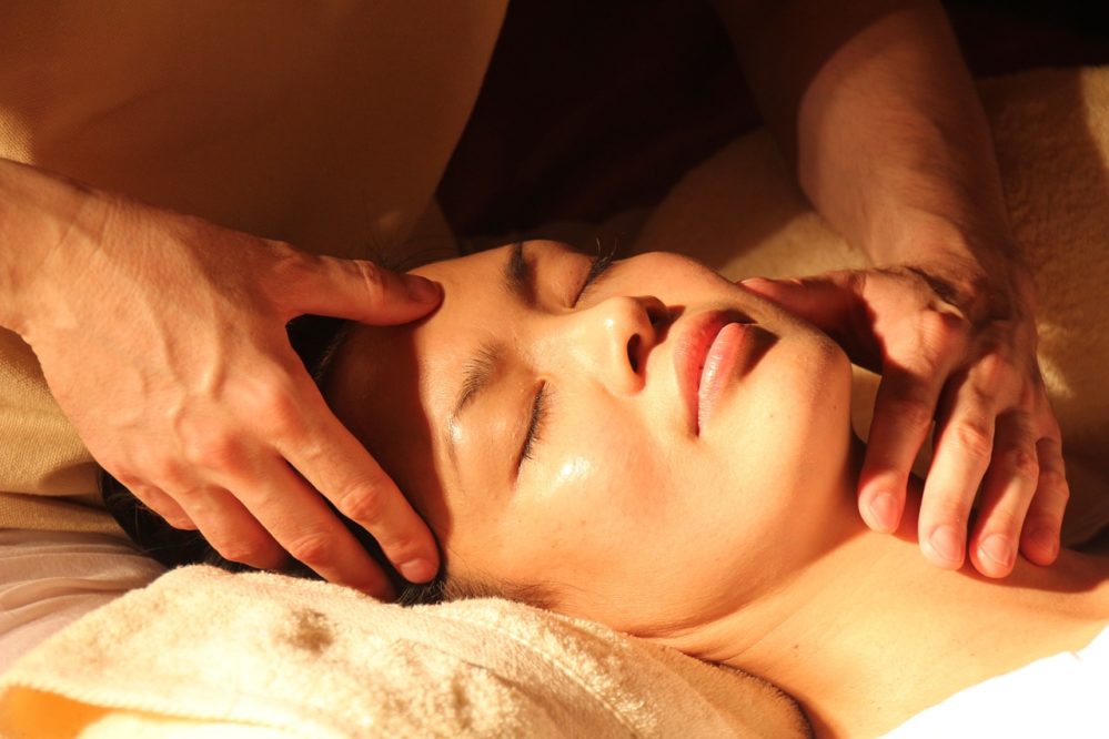 lady getting facial massage