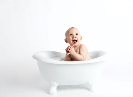 skincare routine for baby in bath