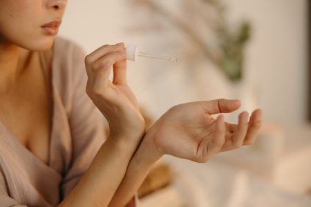 lady using lavender oil Essential Oil to use for Depression