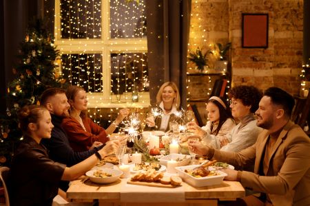 Nut Free Recipes family enjoying christmas meal