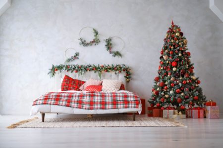 decorated bedroom Christmas Hosting Tips