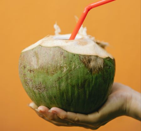 drinking coconut water to beat a hangover
