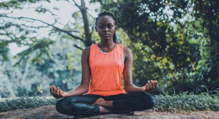 lady practising somatic workouts