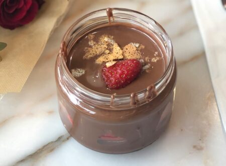angel delight dessert with almond milk chocolate flavour