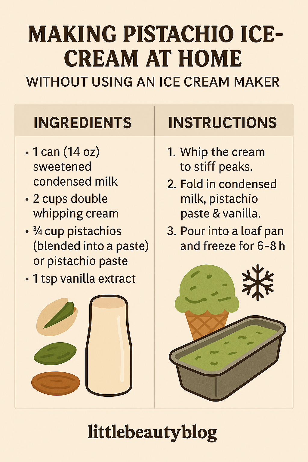making pistachio ice cream at home infographic