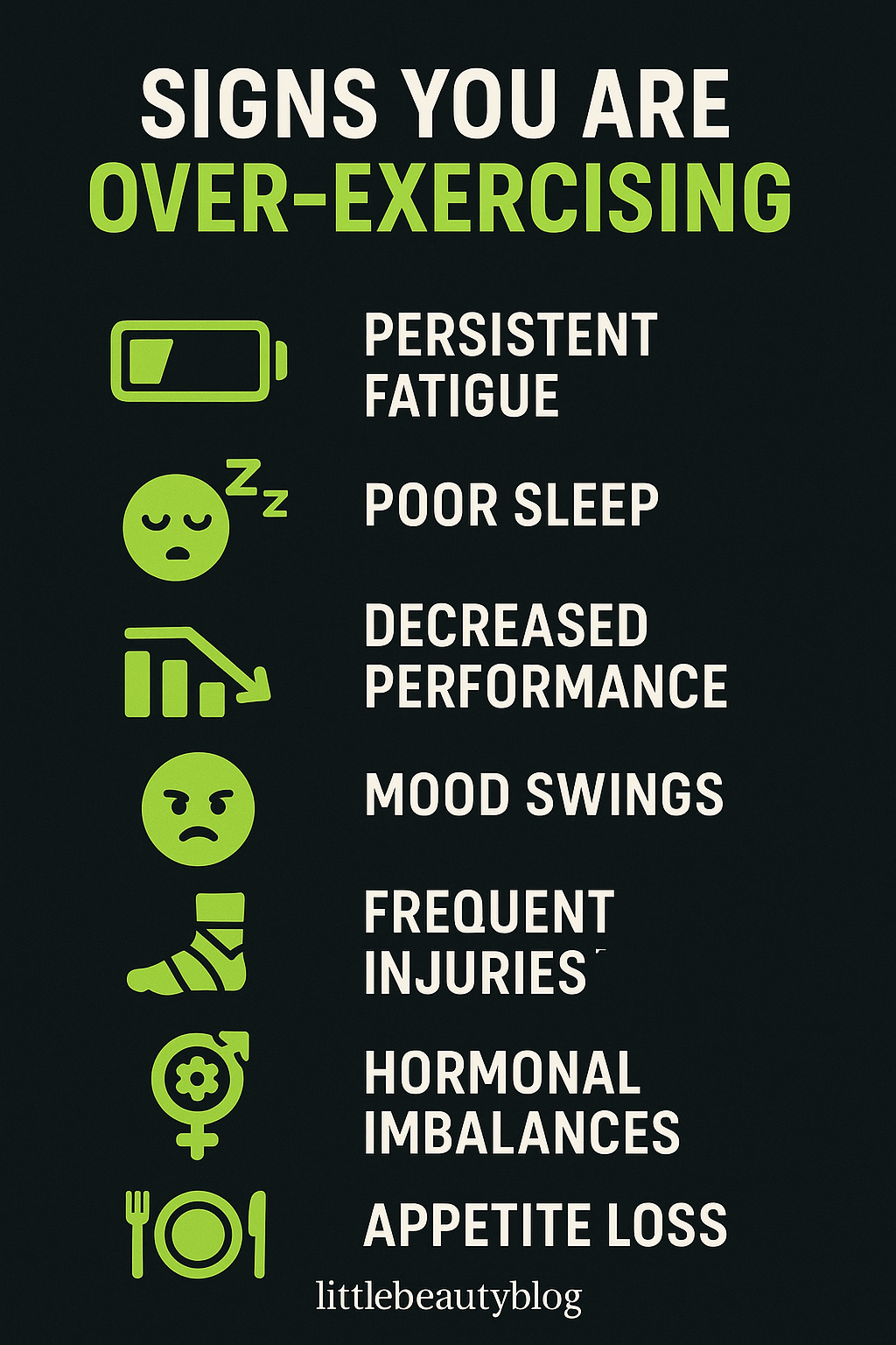 signs you are over exercising infographic