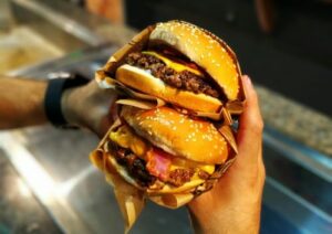 Smash beef pattie burgers