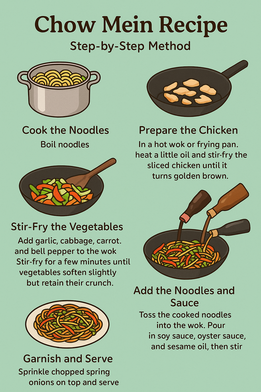 Make Your Own Version of Your Favourite Chinese Take Away Chicken Chow Mein Recipe -Easy Homemade Guide 2 Chow Mein recipe infographic