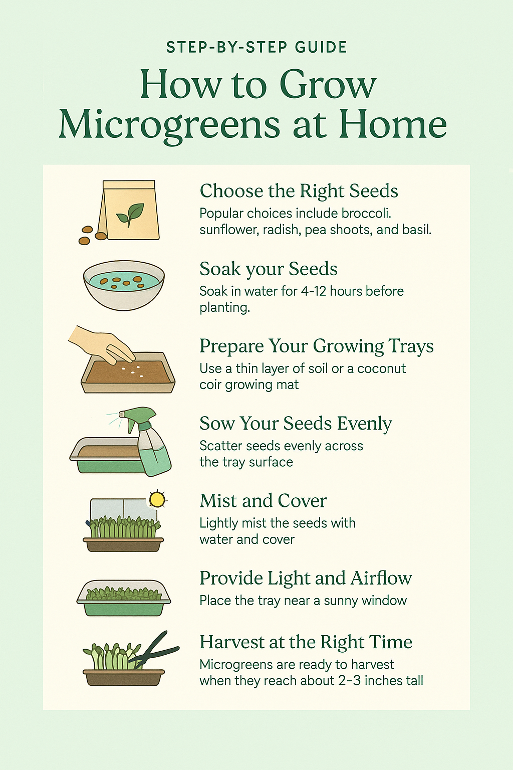 How to Grow Your Own Microgreens at Home and the Pros and Cons for Beginners 2 how to grow microgreens at home infographic