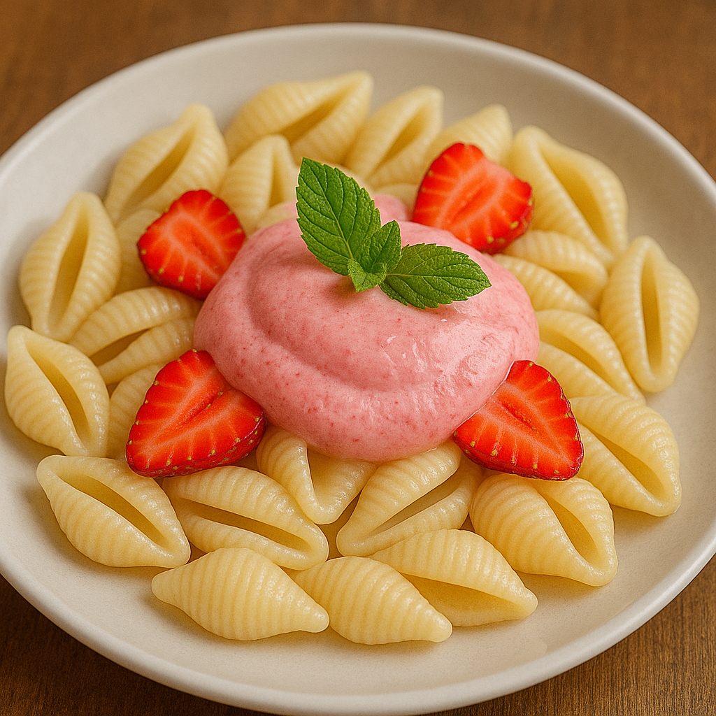 Polish Strawberry Pasta Recipe: How to Make Polish Strawberry Pasta the Traditional Way 1 polish strawberry pasta shells with a pink creamy sauce