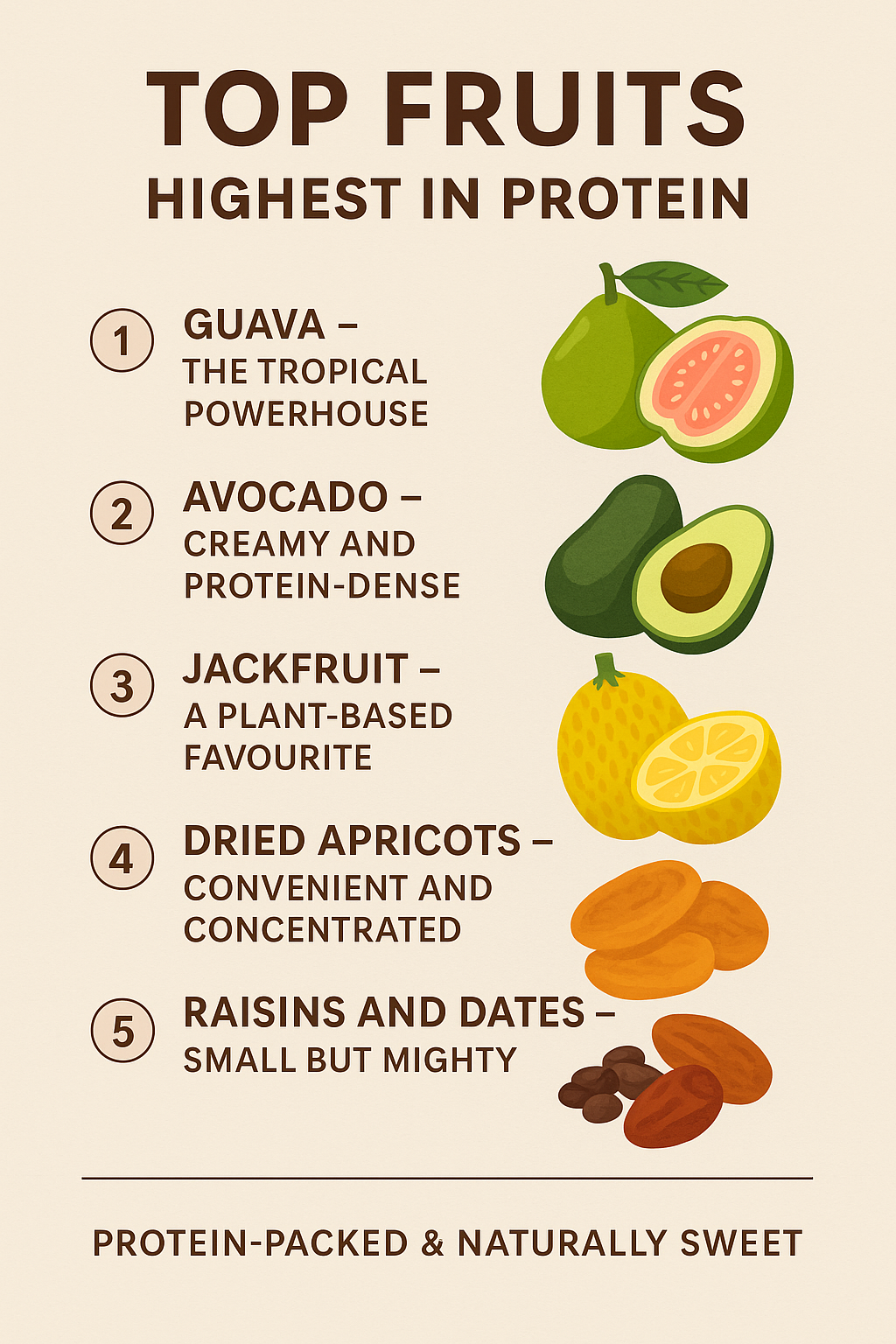 Which Fruits Contain More Than 2 Grams of Protein? Discover the Hidden Plant Power in Everyday Produce 2 top fruits highest in protein infographic